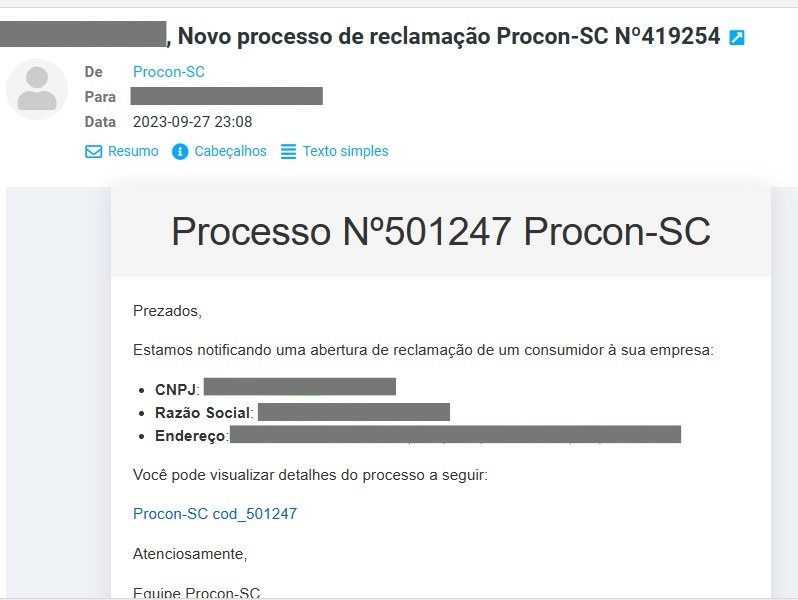 Procon alerta sobre golpe de email 'reclamação de consumidor