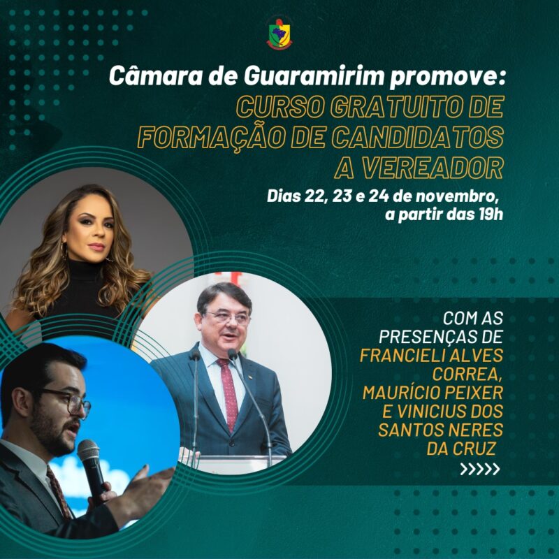 Câmara de Guaramirim confirma palestrantes para curso gratuito de formação de candidatos a vereador