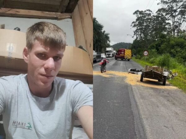 Motociclista morre após acidente com carretinha solta na BR-470 em SC