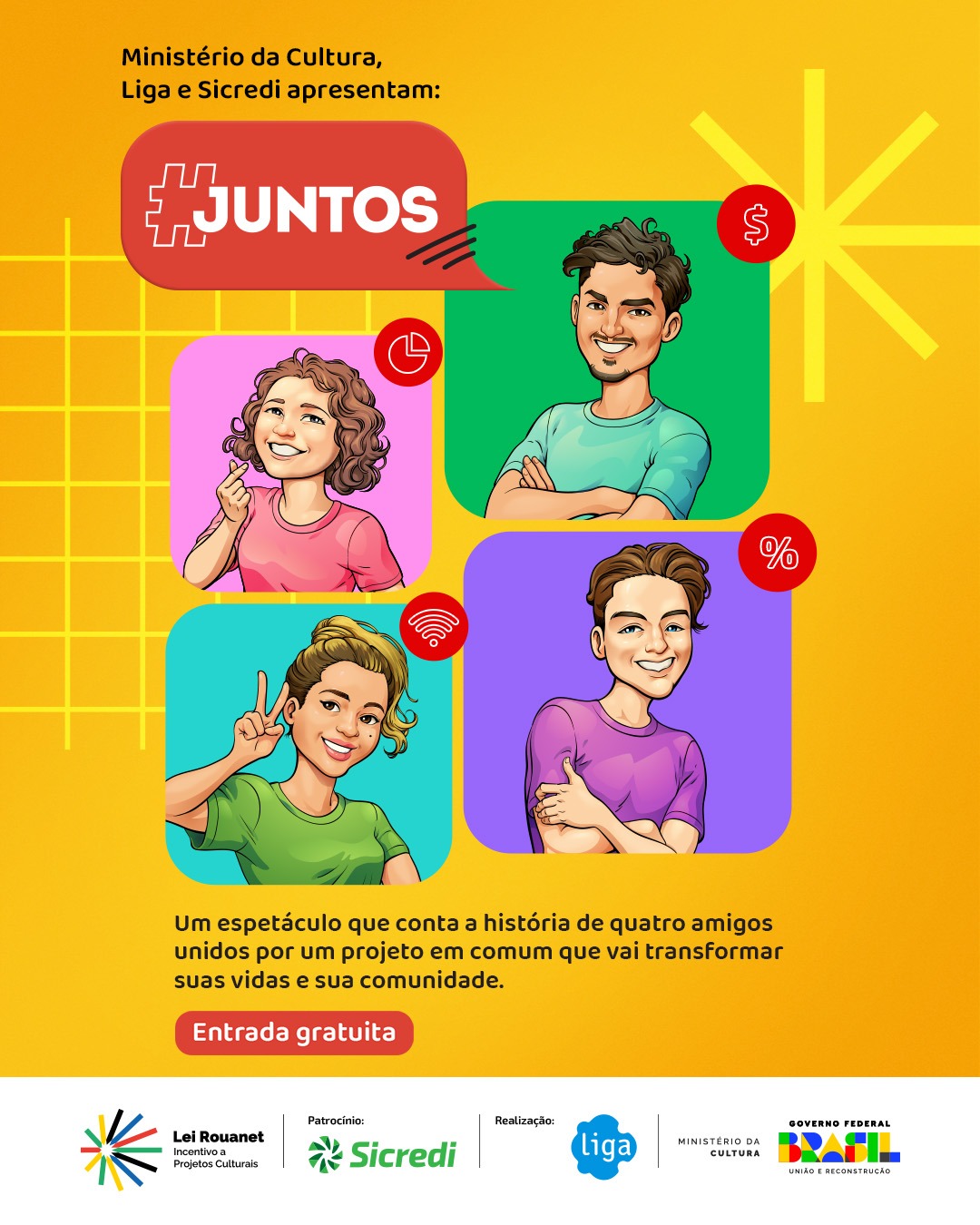 Sicredi apresenta teatro gratuito #Juntos em Jaraguá do Sul