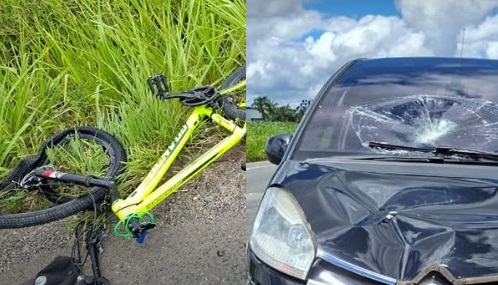 Ciclista fica gravemente ferida após colisão com carro na SC-108 em Guaramirim