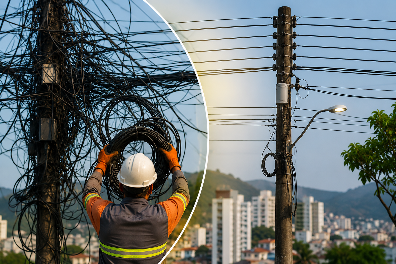 Celesc remove mais de 130 quilômetros de cabos irregulares em Jaraguá do Sul e reforça combate à fiação clandestina