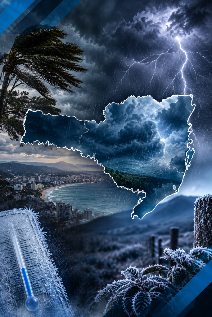 ATENÇÃO, VIZINHO! Temporais e granizo atingem SC entre quarta (9) e sexta (11)
