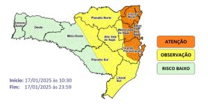 Defesa Civil Estadual alerta para possibilidade de temporais e chuva intensa