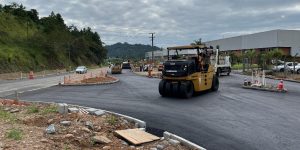 Rotatória na BR-280 está com 60% do serviço executado