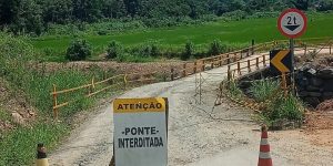 Interditada ponte provisória entre Schroeder e Jaraguá do Sul