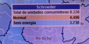 CELESC vistoria rede para descobrir desligamento de energia em Schroeder