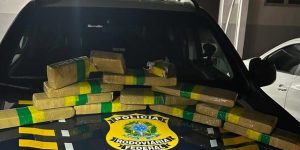 Perseguição na BR-101 termina com carro acidentado e maconha apreendida
