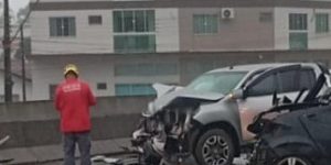 Homem morre em colisão frontal no Viaduto do Mannes em Guaramirim