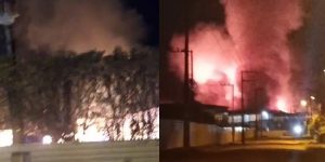 Incêndio de grandes proporções atinge empresa de papelão em Jaraguá do Sul