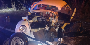 Motorista morre em colisão entre Fusca e caminhão na SC-108, em Massaranduba