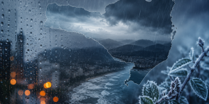 Frente fria mantém chuva e risco de temporais em Santa Catarina; frio intenso chega nos próximos dias