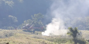 Homem morre carbonizado após queda de helicóptero em Pomerode