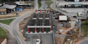 Viaduto da duplicação da SC-108 ganha forma e promete transformar a mobilidade entre Guaramirim e Massaranduba