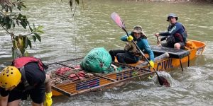Quase 2 toneladas de lixo já foram retiradas dos rios de Jaraguá do Sul em 2026