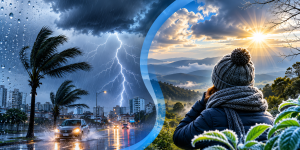 Frente fria mantém risco de temporais em Santa Catarina; frio intenso chega na sexta-feira