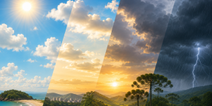 Santa Catarina terá domingo de sol entre nuvens e início de semana com risco de temporais