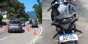PRF intercepta ‘racha’ de motos e prende motociclista com placa raspada em SC