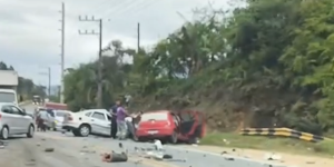 Homem morre em acidente entre caminhão e carros na BR-280